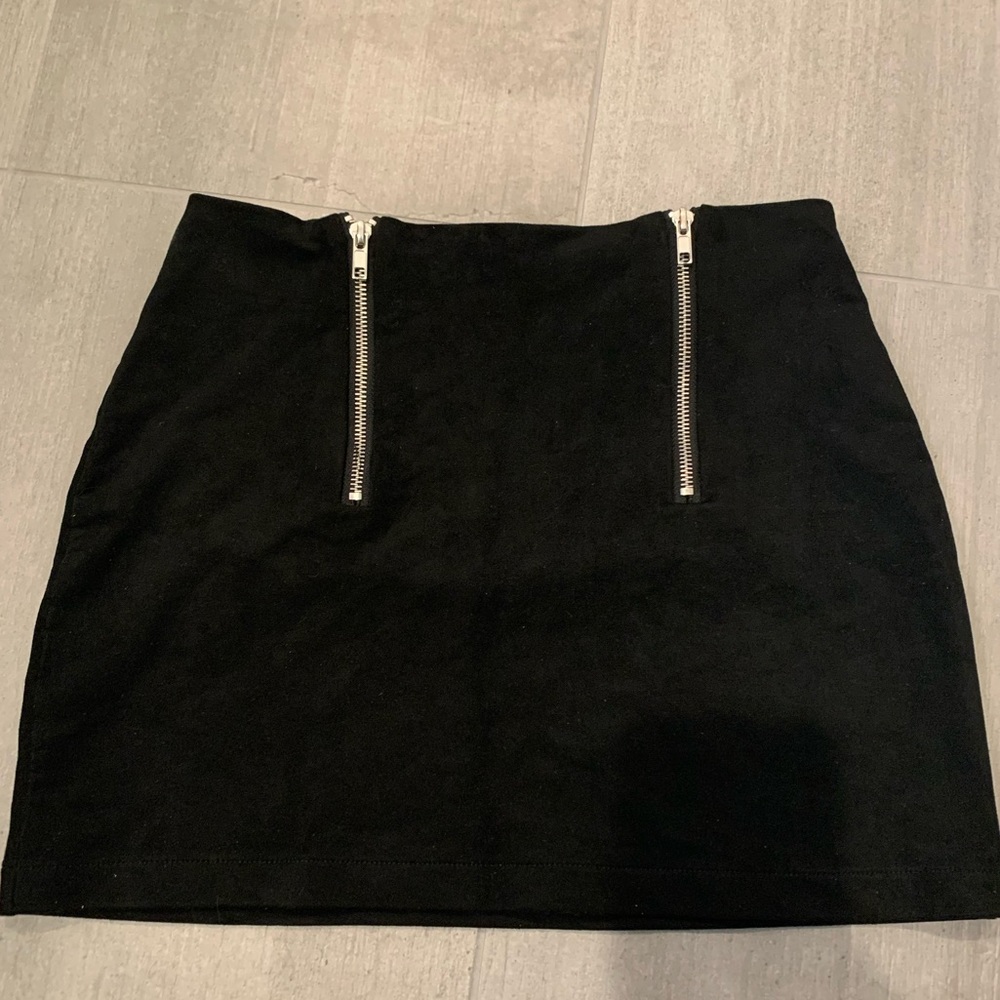 Faux Suede Black Skirt